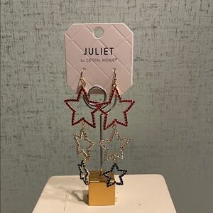 Juliet by Crystal Avenue Star Dangle Earrings NWT